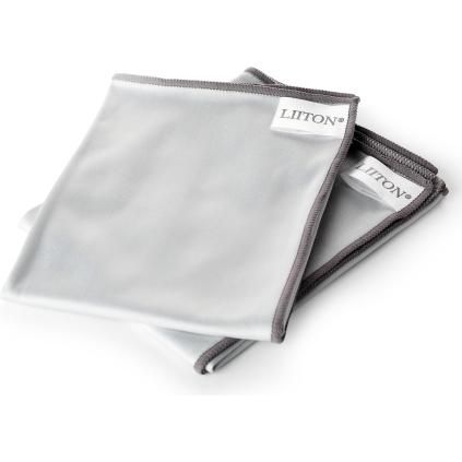 Chiffon de polissage 31 x 50 cm, set de 2 pc, gris, microfibre, Litton