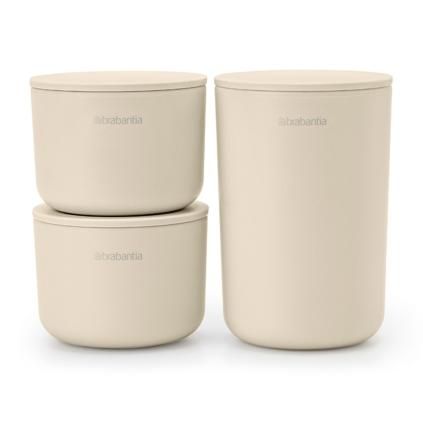 Ensemble de rangements de salle de bain RENEW 3 pcs, beige doux, Brabantia