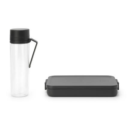 Lunchbox et bouteille d'eau en set MAKE & TAKE gris foncé, Brabantia