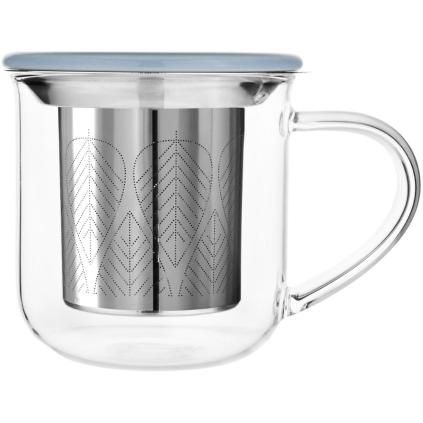 Tasse à thé MINIMA EVA 400 ml, avec filtre et couvercle bleu, Viva Scandinavia