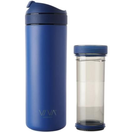 Mug de voyage RECHARGE ANYTIME 460 ml, avec infuseur à thé, bleu roi, Viva Scandinavia