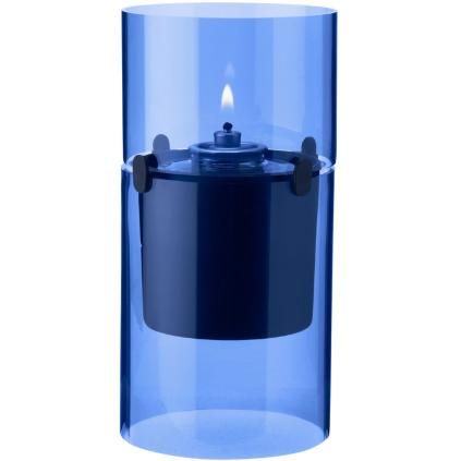 Lampe à huile LUCIE 17,5 cm, cyan, verre, Stelton