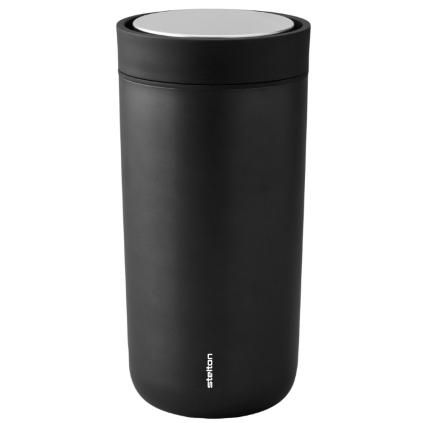 Mug thermos TO GO CLICK 400 ml, noir brillant, Stelton