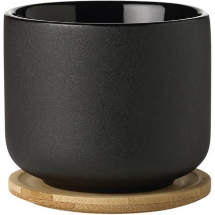 Tasse avec dessous de verre THEO 200 ml, noir, Stelton