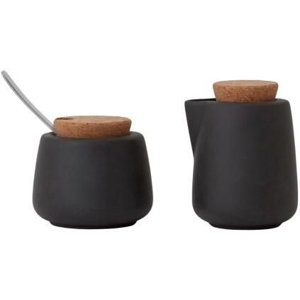 Set sucrier et crémier NICOLA, set de 2 pc, noir, Viva Scandinavia