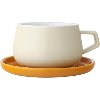 Tasse à thé avec soucoupe ELLA CLASSIC, 250 ml, jaune, Viva Scandinavia