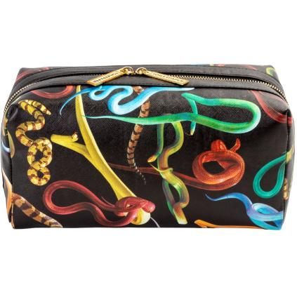 Trousse à maquillage TOILETPAPER SNAKES 25,5 x 12 cm, noir, Seletti