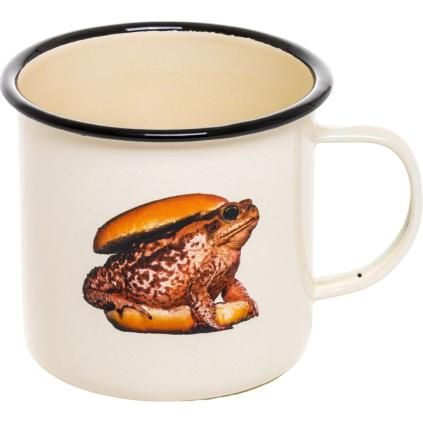 Mug TOILETPAPER TOAD 10 cm beige, émail, Seletti