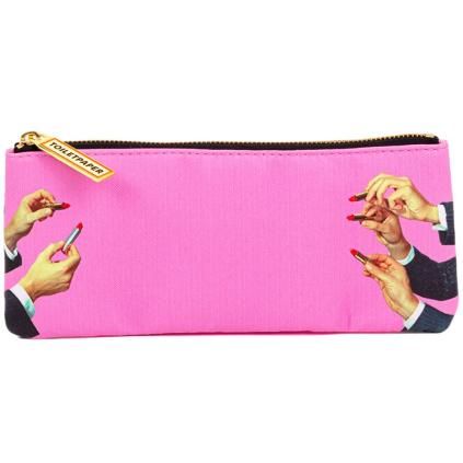Trousse TOILETPAPER LIPSTICKS 21 x 9 cm, rose, Seletti