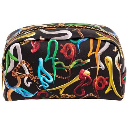 Trousse à maquillage TOILETPAPER SNAKES 23 x 13 cm, noir, Seletti