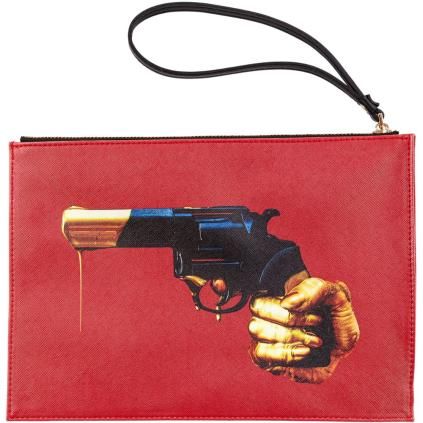 Pochette TOILETPAPER REVOLVER 28 x 20 cm, rouge, Seletti