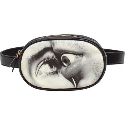 Sacoche banane TOILETPAPER EYE & MOUTH 19 x 12 cm, noir, Seletti