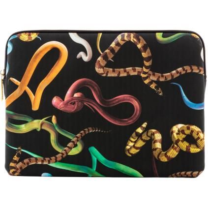 Housse d'ordinateur TOILETPAPER SNAKES 34,5 x 25 cm, noir, Seletti