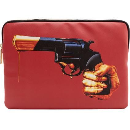 Housse d'ordinateur TOILETPAPER REVOLVER 34,5 x 25 cm, rouge, Seletti