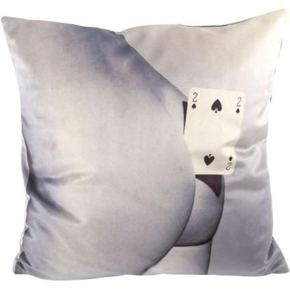 Coussin TOILETPAPER TWO OF SPADES 50 x 50 cm, gris, Seletti