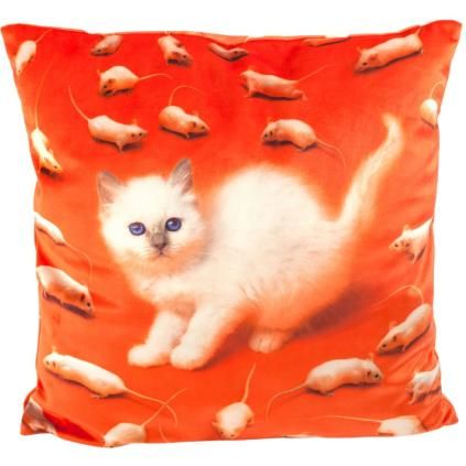 Coussin TOILETPAPER KITTEN 50 x 50 cm, rouge, Seletti