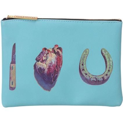 Pochette TOILETPAPER I LOVE YOU 21 x 15,5 cm, bleu, Seletti