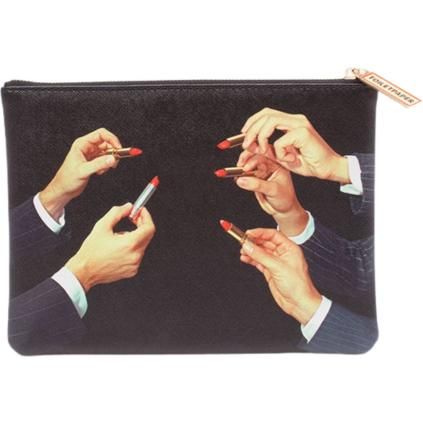 Pochette TOILETPAPER LIPSTICKS 21 x 15,5 cm, noir, Seletti