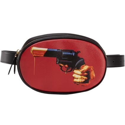 Sacoche banane TOILETPAPER REVOLVER 19 x 12 cm, noir, Seletti