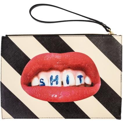 Pochette TOILETPAPER SHIT 28 x 20 cm, rayé, Seletti
