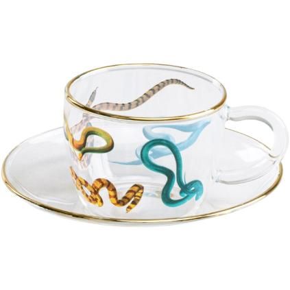 Tasse à expresso avec soucoupe TOILETPAPER SNAKES 50 ml, Seletti