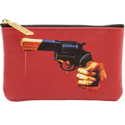 Pochette à maquillage TOILETPAPER REVOLVER 15,5 x 9,5 cm, rouge, Seletti
