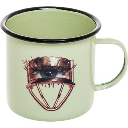 Mug TOILETPAPER EYE 10 cm, vert, émail, Seletti