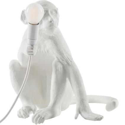 Lampe de table MONKEY SITTING 32 cm, blanc, Seletti