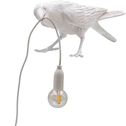 Lampe de table BIRD PLAYING, 33 cm, blanc, Seletti
