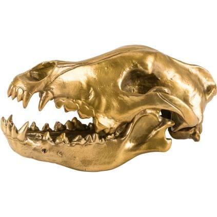 Figurine WUNDERKAMMER WOLF SKULL 28 cm, argent, aluminium, Seletti
