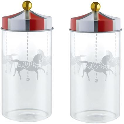 Pot de rangement de cuisine CIRCUS, set de 2 pc, transparent, Alessi