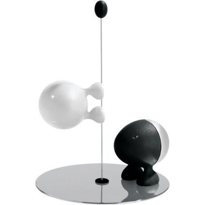 Set salière et poivrier LILLIPUT 14 cm, noir/blanc, Alessi