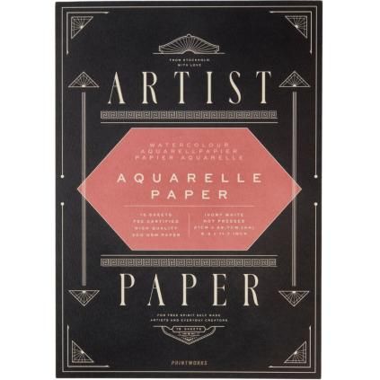 Bloc de papier aquarelle ARTIST PAPER, A4, 15 pièces, Printworks