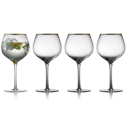 Verre à cocktail PALERMO GOLD 650 ml, set de 4 pc, pour gin & tonic, or, Lyngby Glas