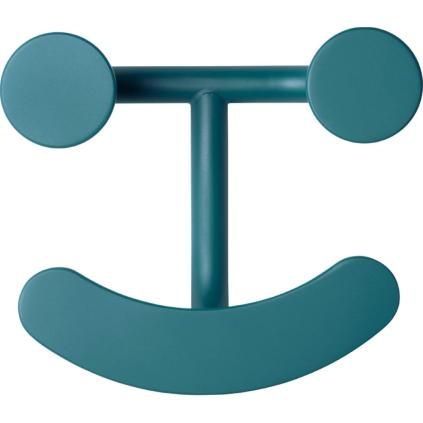 Patère HAPPY 15 cm, turquoise, acier, Fritz Hansen