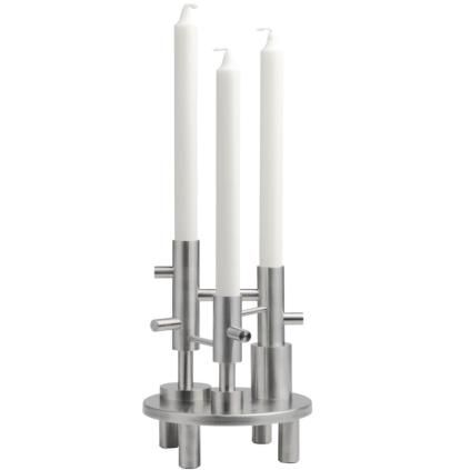 Bougeoir 20 cm, argent, acier inoxydable, Fritz Hansen