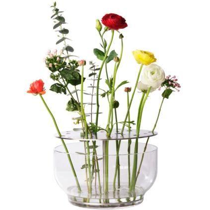 Vase IKEBANA 24 cm, argent, verre, Fritz Hansen