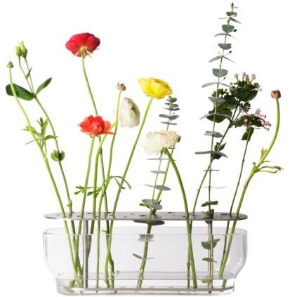 Vase IKEBANA 33 cm, argent, verre, Fritz Hansen