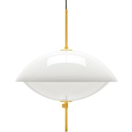 Suspension CLAM 55 cm, blanc/laiton, Fritz Hansen