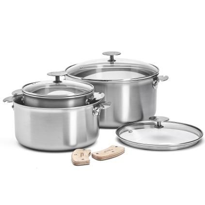 Set de casseroles ALCHIMY LOQY, 3 pc, argent, acier inoxydable, de Buyer