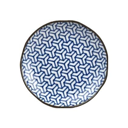 Assiette creuse HERRINGBONE INDIGO IKAT 23 cm, bleu, MIJ