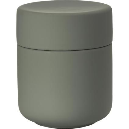 Pot de rangement avec couvercle UME 10 cm, vert olive, céramique, Zone Denmark