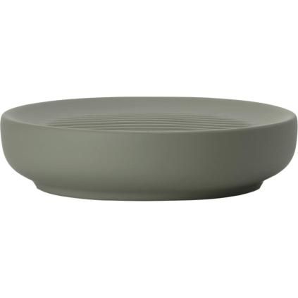 Porte-savon UME 12 cm, vert olive, céramique, Zone Danemark