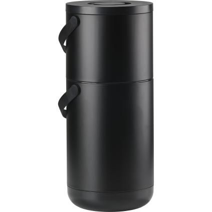 Poubelle de cuisine CIRCULAR 22 + 12 l, noir, plastique, Zone Danemark