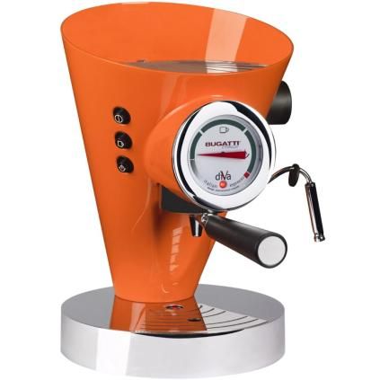 Machine à café expresso DIVA 0,8 l, orange, acier inoxydable, Bugatti