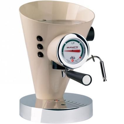 Machine à café expresso DIVA 0,8 l, crème, acier inoxydable, Bugatti