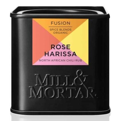 Mélanges d'épices biologiques ROSE HARISSA 50 g, Mill & Mortar