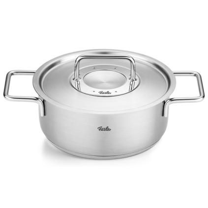 Faitout bas PURE 20 cm, argent, acier inoxydable, Fissler