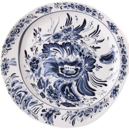 Assiette DIESEL CLASSICS ON ACID HOLLANDIA FLOWERS 28 cm, bleu, porcelaine, Seletti