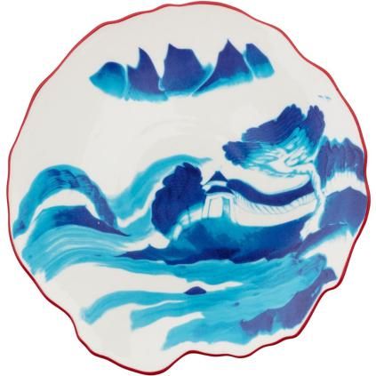 Assiette à dessert DIESEL CLASSICS ON ACID MELTING LANDSCAPE 21 cm, bleu, porcelaine, Seletti